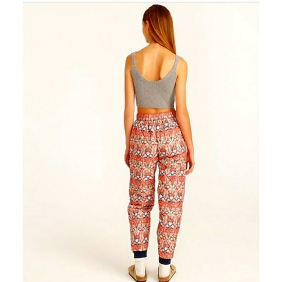 J. Crew / Liberty of London Quilted Puffer Jogger Pant, May Nouveau, 8 , NWT - Picture 3 of 8